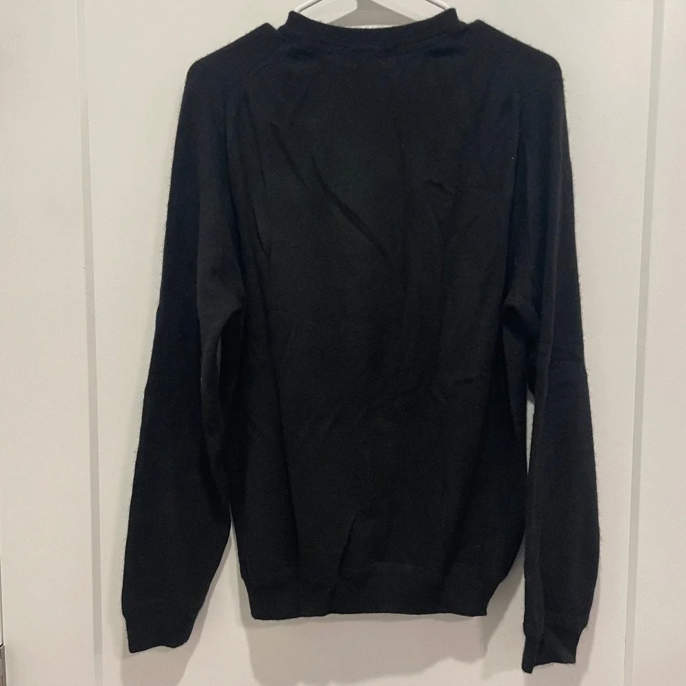 John W. Nordstrom Mens Black 100% Cashmere V-Neck Sweater Size M